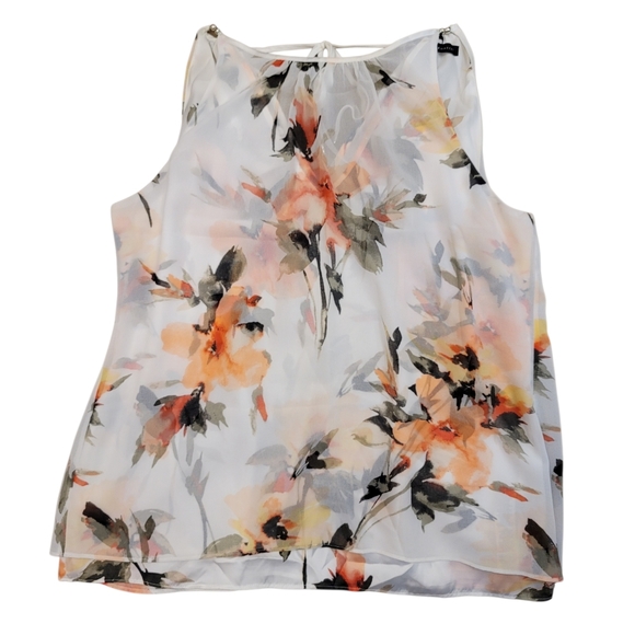 White House Black Market Floral Chiffon Halter Blouse - M - Picture 4 of 11